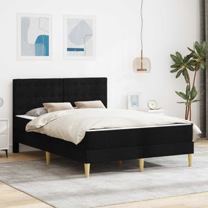 Bettgestell mit Matratze Schwarz 120x190 cm