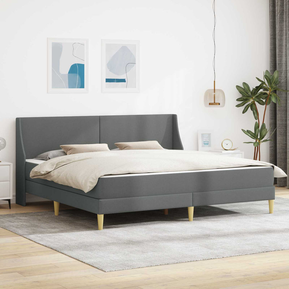 Bettgestell mit Matratze Dunkelgrau 180x200 cm