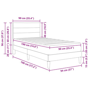 Bettgestell mit Matratze Dunkelgrau 90x190 cm