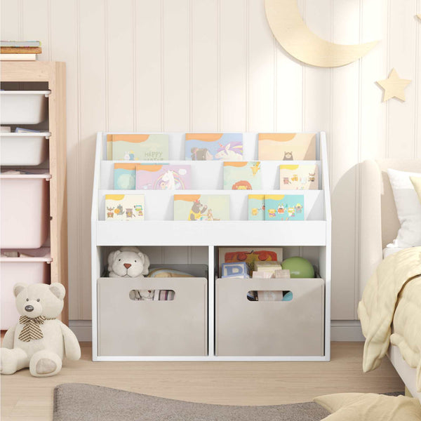 Kinderregal mit Stauraum, Weiß