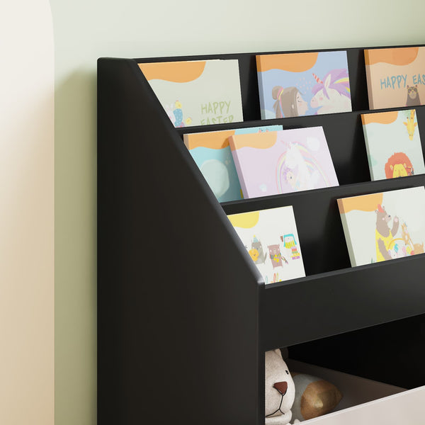 Schwarzes Kinderregal aus Holz