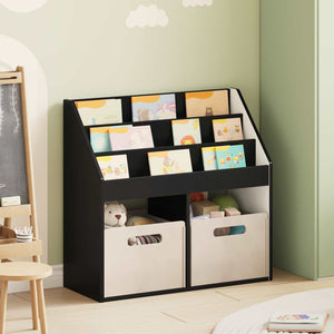 Schwarzes Kinderregal aus Holz
