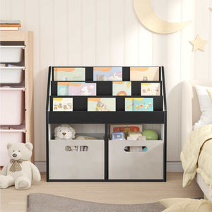 Schwarzes Kinderregal aus Holz