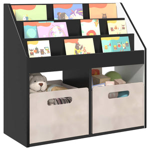Schwarzes Kinderregal aus Holz