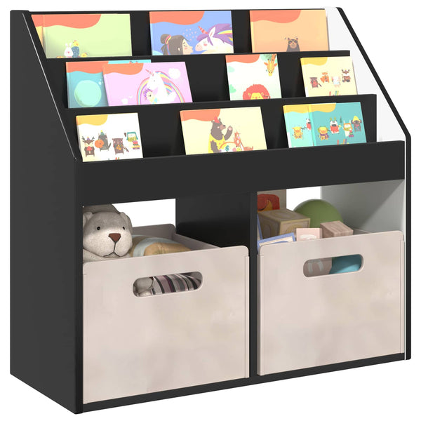 Schwarzes Kinderregal aus Holz
