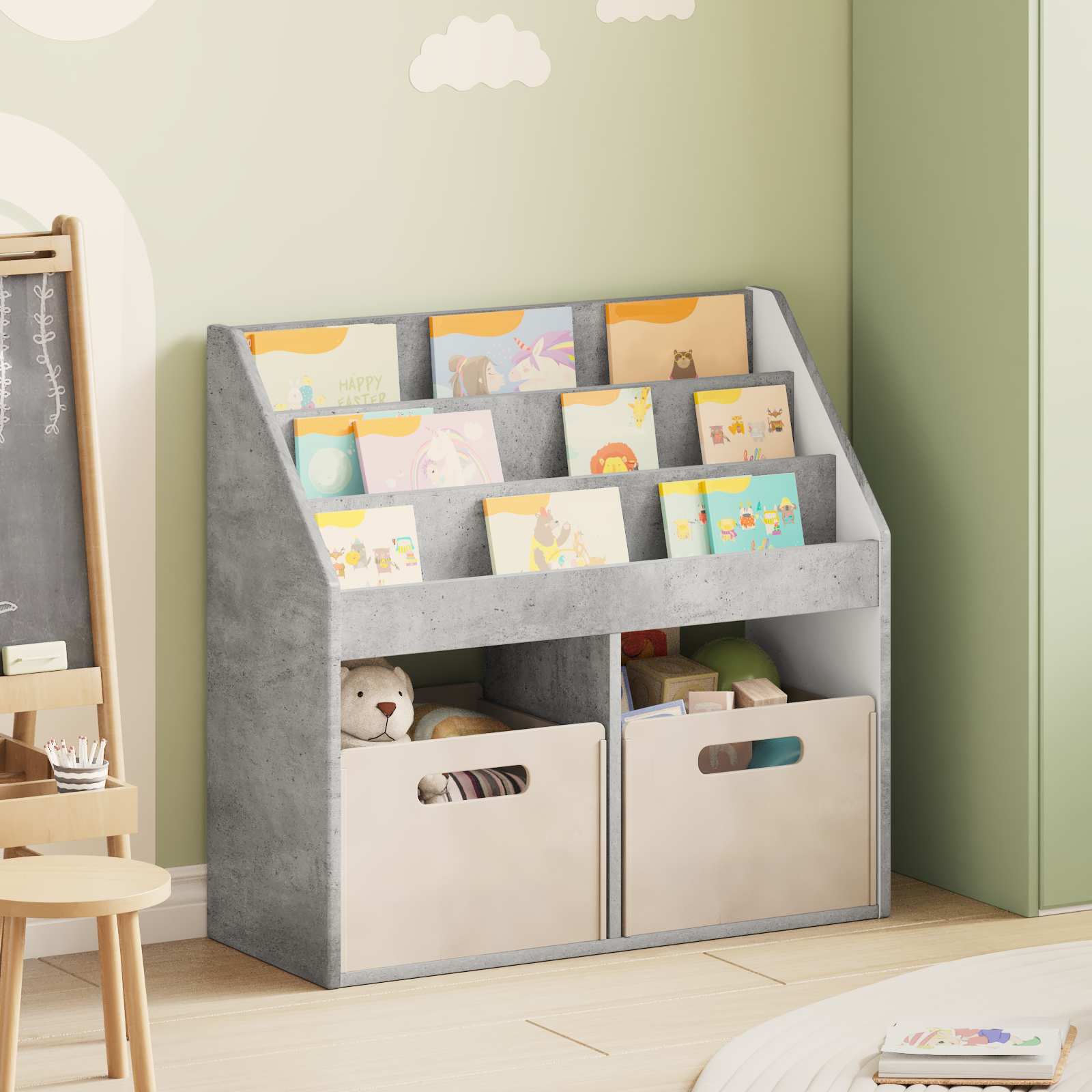 Kinderregal Beton Grau 72,5 cm