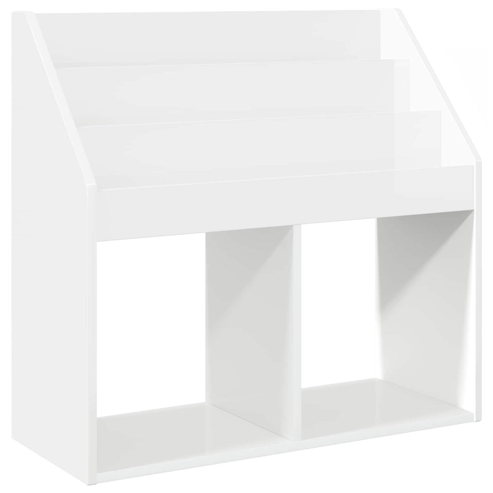 vidaXL Étagère pour enfants, blanc brillant, 72,5 x 29,5 x 69 cm, bois d'ingénierie