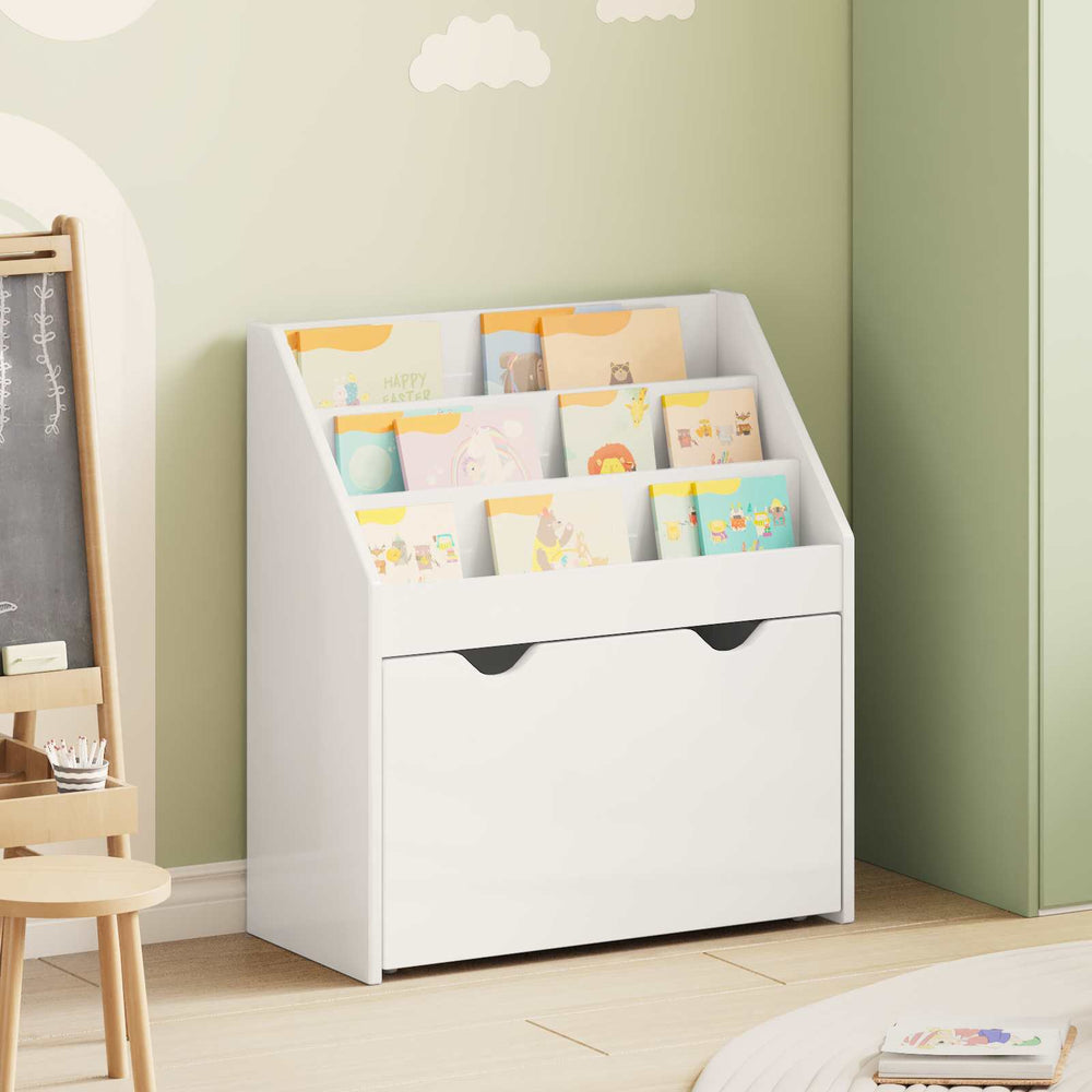 vidaXL Étagère pour enfants blanche brillante 60 x 29,5 x 69 cm en bois d'ingénierie