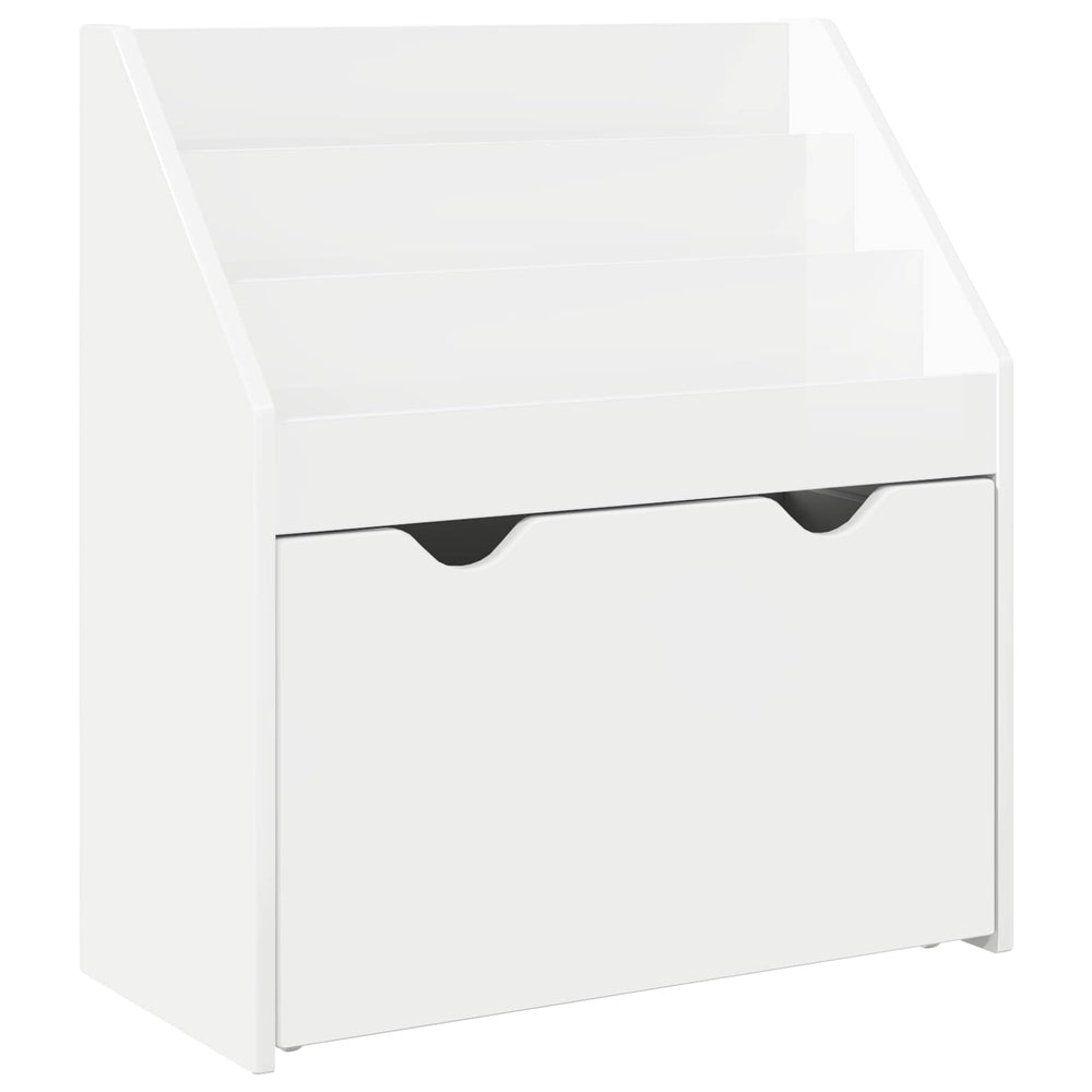 vidaXL Étagère pour enfants blanche brillante 60 x 29,5 x 69 cm en bois d'ingénierie