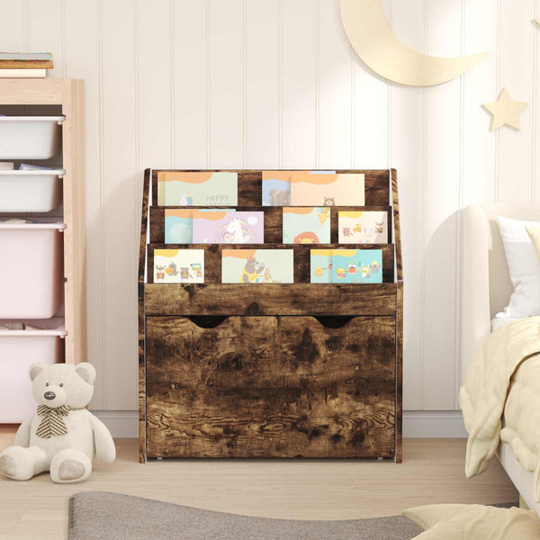 vidaXL Étagère pour enfants Chêne fumé 60 x 29,5 x 69 cm Bois d'ingénierie
