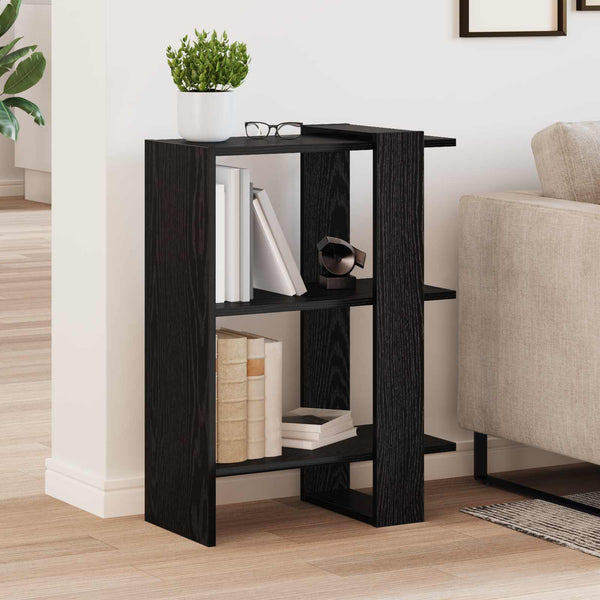 vidaXL Bibliothèque noir aspect chêne 52 x 25 x 71,5 cm