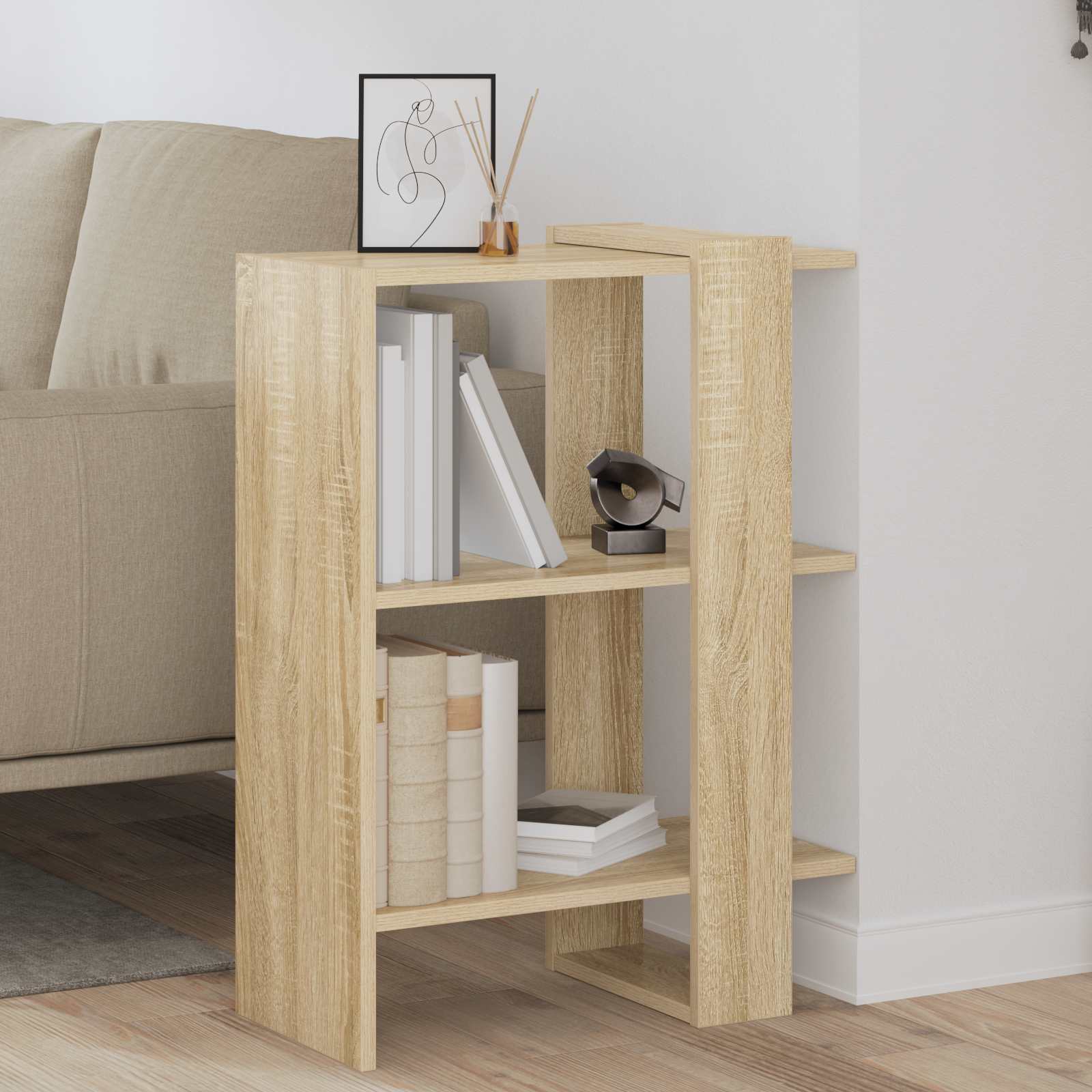 vidaXL Bibliothèque chêne Sonoma 52 x 25 x 71,5 cm, bois d'ingénierie
