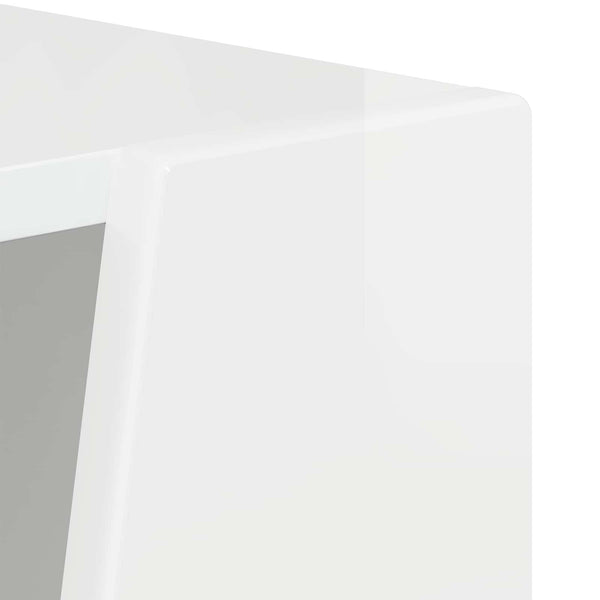 vidaXL Étagère d'appoint blanc brillant 33 x 32 x 70,5 cm bois d'ingénierie