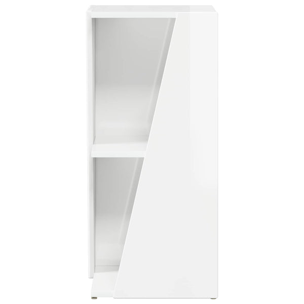 vidaXL Étagère d'appoint blanc brillant 33 x 32 x 70,5 cm bois d'ingénierie