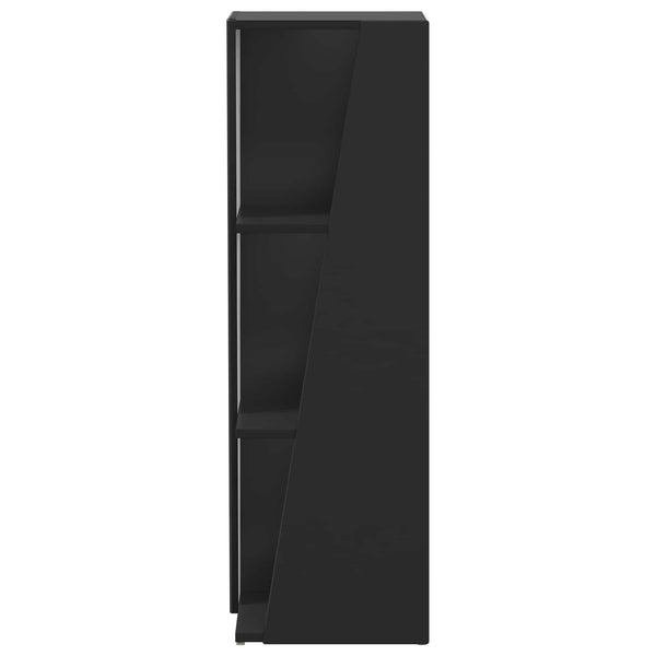 Schwarzes Seitenregal, 100,5 cm hoch