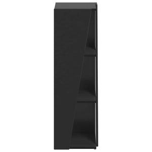 Schwarzes Seitenregal, 100,5 cm hoch