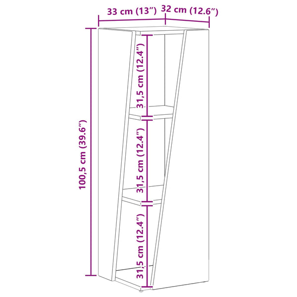 Seitenregal Altholz 100,5 cm