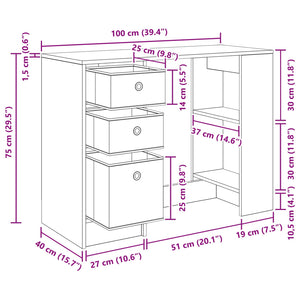 Schreibtisch Sonoma Grau 100x40 cm