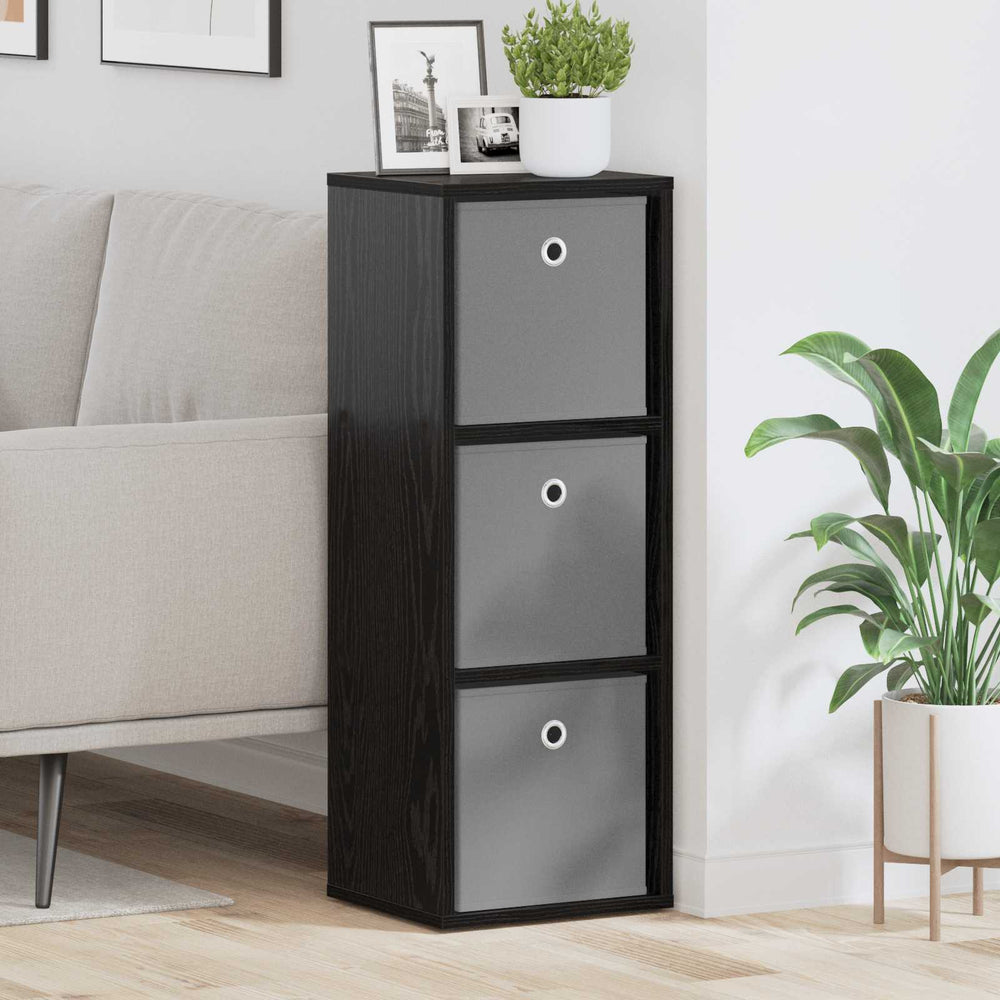 Schwarzes Sideboard Eichenoptik, 84,5 cm