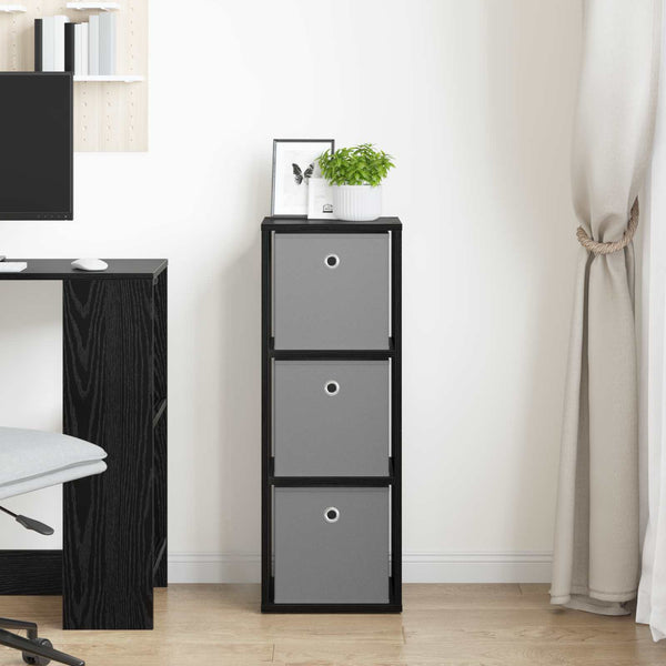 Schwarzes Sideboard Eichenoptik, 84,5 cm