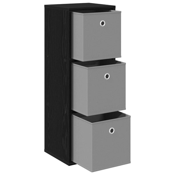 Schwarzes Sideboard Eichenoptik, 84,5 cm