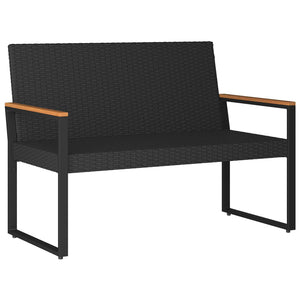 vidaXL Banc de jardin avec coussin Noir 107 x 61 x 80 cm Résine tressée
