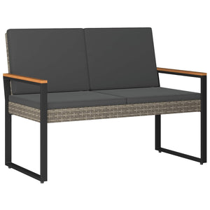 Gartenbank Grau Dunkelgrau Poly Rattan