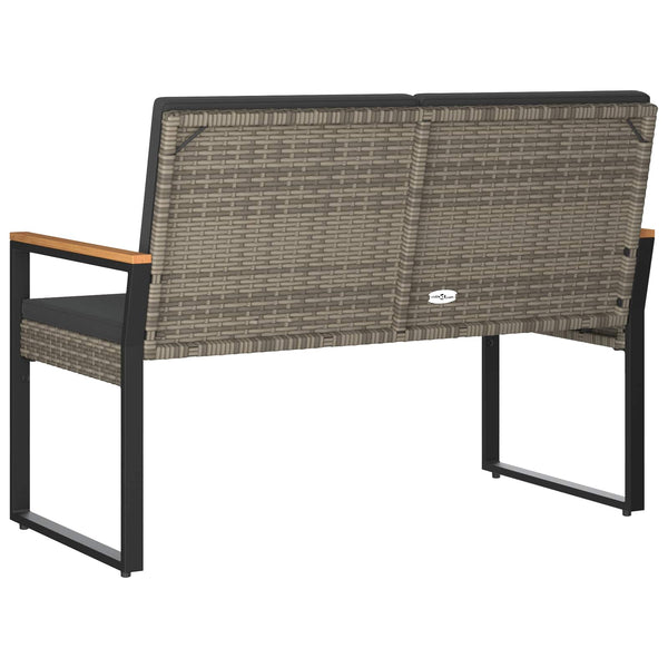 Gartenbank Grau Dunkelgrau Poly Rattan