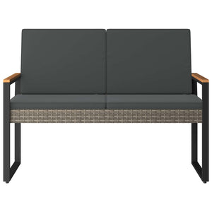Gartenbank Grau Dunkelgrau Poly Rattan
