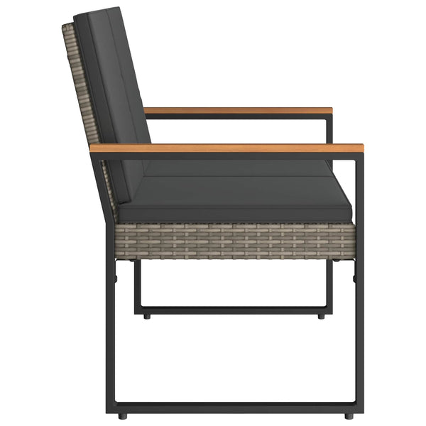 Gartenbank Grau Dunkelgrau Poly Rattan