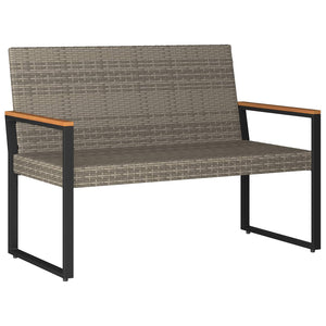 vidaXL Banc d'extérieur gris et bleu marine 107 x 61 x 80 cm en polyrotin