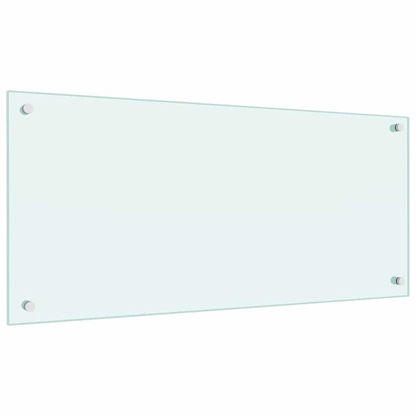 Küchenrückwand 2er Set Weiß Glas 90x40 cm