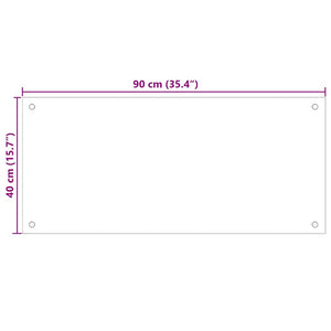 Küchenrückwand 2er Set Weiß Glas 90x40 cm