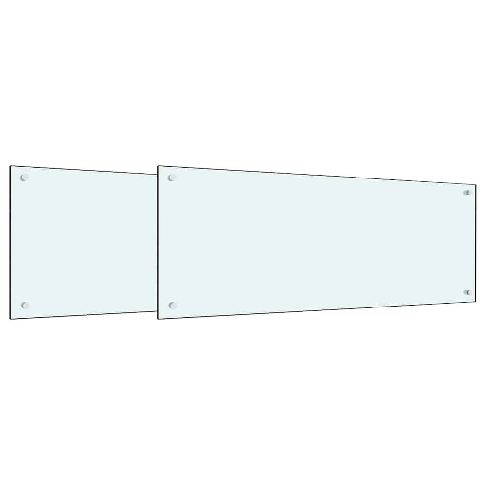 vidaXL Kitchen Splashback 2 pcs White 100 x 40 cm Toughened Glass