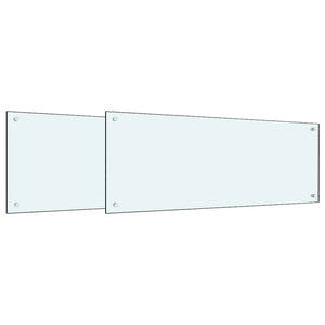 Küchenrückwand Weiß Glas 100x40cm 2er Set