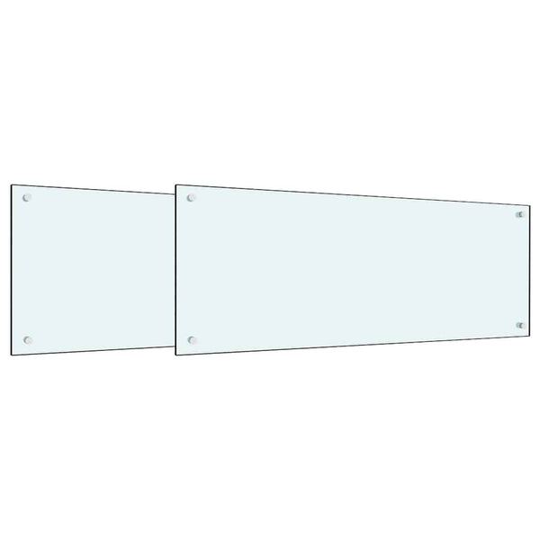 Küchenrückwand Weiß Glas 100x40cm 2er Set