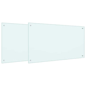 Küchenrückwand Weiß Glas 100x60cm 2er Set