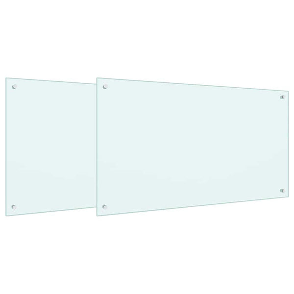 Küchenrückwand Weiß Glas 100x60cm 2er Set