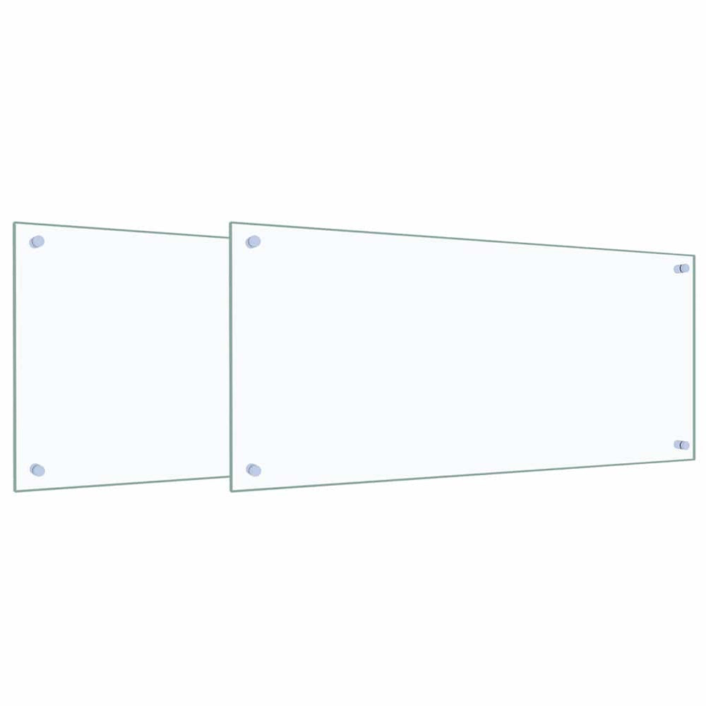 vidaXL Kitchen Splashback 2 pcs Transparent 90 x 40 cm Tempered Glass