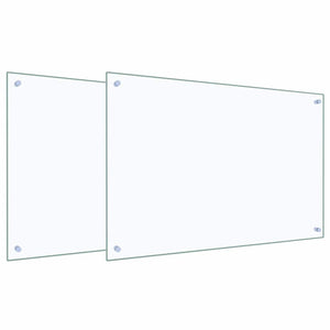 Küchenrückwand 2er Set, Transparentes Glas