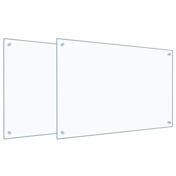 Küchenrückwand 2er Set, Transparentes Glas