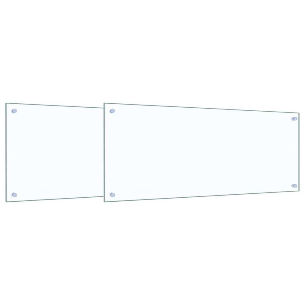 vidaXL Kitchen Backsplash 2 pcs Transparent 100 x 40 cm Tempered Glass