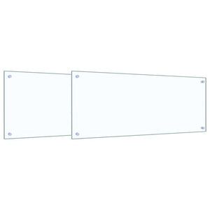 Küchenrückwand 2er Set Transparent Glas 100x40cm