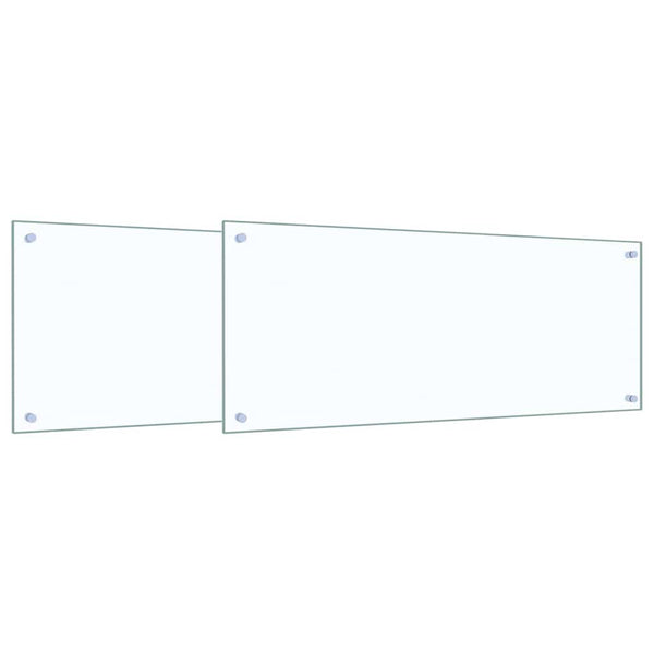 Küchenrückwand 2er Set Transparent Glas 100x40cm