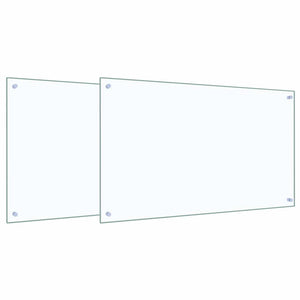 Küchenrückwand 2er Set, Klarglas 100x60 cm