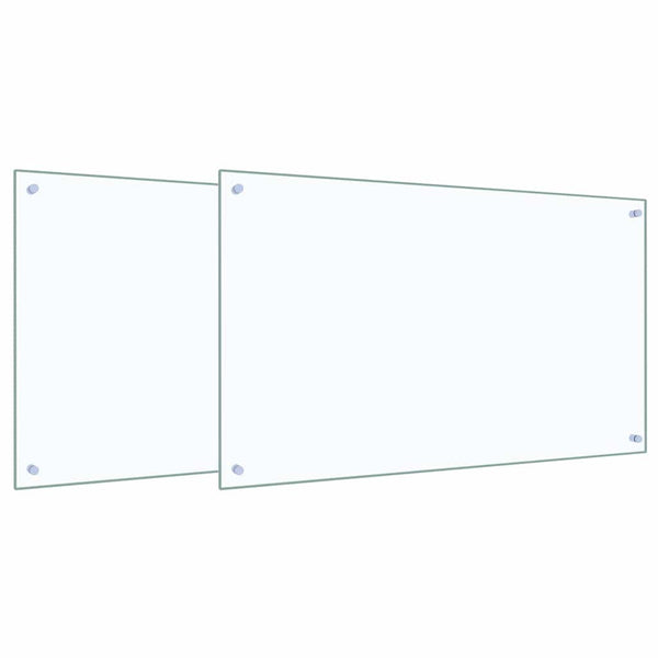 Küchenrückwand 2er Set, Klarglas 100x60 cm