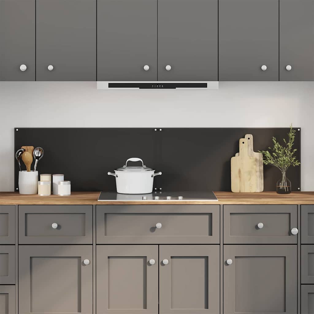 Küchenrückwand Schwarz 90x40cm, 2er Set