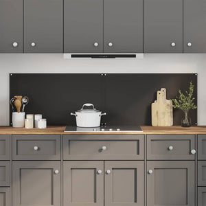 Schwarze Küchenrückwand aus Glas, 2er-Set