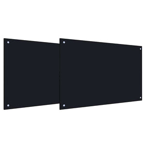 Schwarze Küchenrückwand aus Glas, 2er-Set