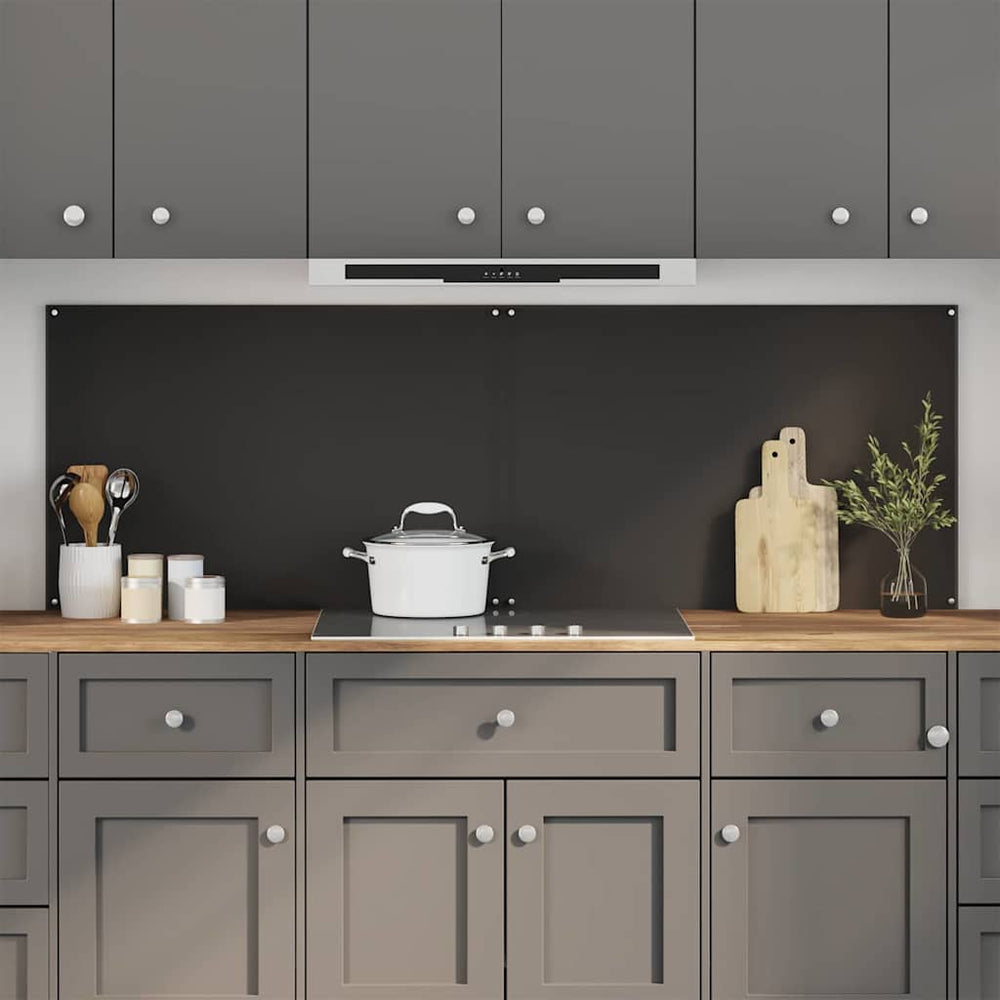 vidaXL Kitchen Splashback 2 pcs Black 90 x 60 cm Tempered Glass